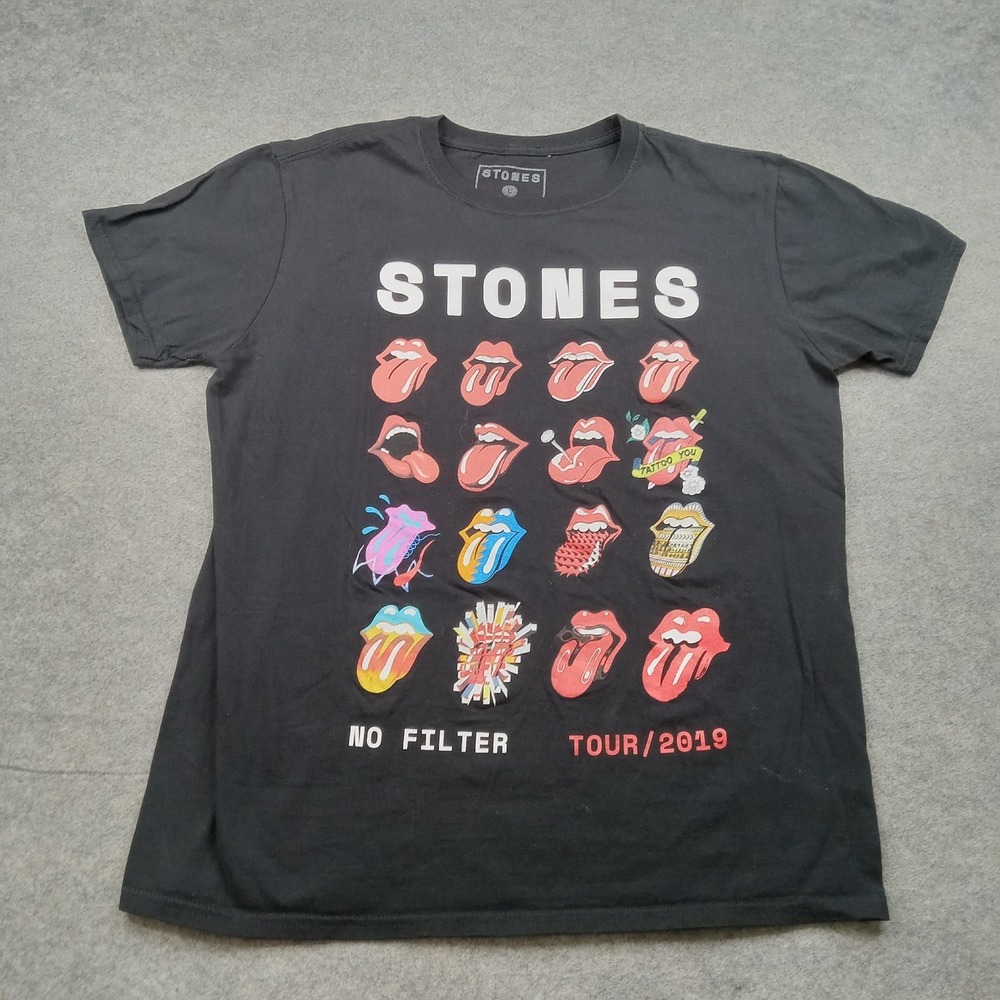 Stones Shirt Mens Large Black Rolling Stones No Filter Tour 2019 Graphic Tee